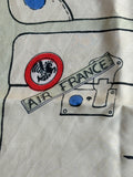 1950s Silk Airline Travel Scarf with Suitcase and Airline Logos