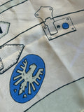 1950s Silk Airline Travel Scarf with Suitcase and Airline Logos