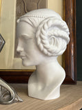 Vintage Goebel Art Nouveau Bisque Porcelain Bust – Classical Maiden, West Germany, 1960s/70s