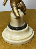 Late 19th Century French Art Nouveau Gilded Cherub Candle Holder – Marble Base
