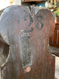 Antique Oak Church Pew with Carved Details – 126cm across