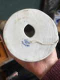 Base of vintage Chudovo porcelain figurine with blue Soviet factory mark and production numbers