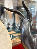 Art Deco Marble Mantel Clock with Stag Garniture – 1930s