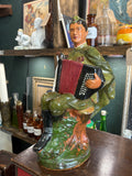 Rare 1950s Glazed Pottery Statue – WWII Soviet Soldier Playing Accordion – 45cm