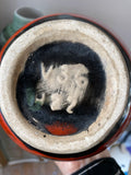 Vintage 1970s Poët-Laval Amphora Pottery Vase – Abstract Flower Motif