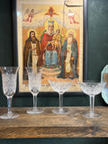 Pair of 1950s Bohemian Crystal Champagne Flutes