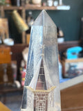 1970s Soviet Night Lamp – Geometric Clock Tower Design – 34cm