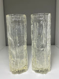 Vintage 1970s Ravenhead “Ravenglass” Bark-Textured Glass Vase – Clear, 16.5cm