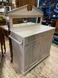 Antique Painted Pine Chiffonier/Washstand with Mirror Tiles
