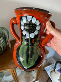 Vintage 1970s Poët-Laval Amphora Pottery Vase – Abstract Flower Motif