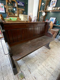 Antique Oak Church Pew with Carved Details – 126cm across