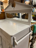 Antique Painted Pine Chiffonier/Washstand with Mirror Tiles