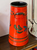 Vintage 1970s West German Pottery Milk Churn Vase – Floral Bargeware Style