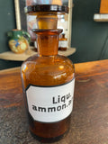 Vintage Apothecary Bottle- Liqu.ammon.anis