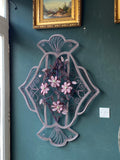 Rare Antique French Immortelles Glass Beaded Flower Wreath | 19th Century Church Decoration