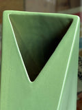 Vintage 1980s ASA Selection Green Wedge Vase – West German Modernist Ceramic