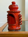 Vintage Pan Keramik Goebel Red Ceramic Tealight Holder, West Germany, 1970s