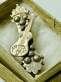 Edwardian Silver Violin Brooch – Hallmarked Birmingham, 1912