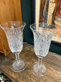 Pair of 1950s Bohemian Crystal Champagne Flutes