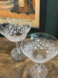 Pair of 1950s Bohemian Cut Crystal Coupes