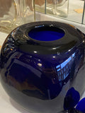 Cobalt Blue Heavy Glass Dice-Shaped Jar with Glass Stopper