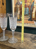 Pair of 1950s Bohemian Crystal Champagne Flutes