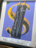 Framed Print of Dollar Sign, Don’t Tread on Me – Jean-Michel Basquiat & Andy Warhol Collaboration