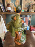Rare 1950s Glazed Pottery Statue – WWII Soviet Soldier Playing Accordion – 45cm