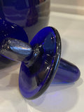 Cobalt Blue Heavy Glass Dice-Shaped Jar with Glass Stopper