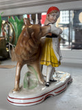 1950s East German Porcelain Figurine – Red Riding Hood and the Wolf – Weiss Kühnert & Co, Grafenthal