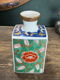 Rectangular Japanese ikebana vase, Kozan kiln, late 20th century