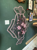 Rare Antique French Immortelles Glass Beaded Flower Wreath | 19th Century Church Decoration