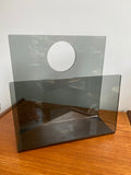 Vintage 1970s Ferguson Form Designs Smoked Lucite Magazine Rack – Mid-Century Modern Elegance
