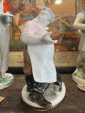 Mid-Century Lomonosov Porcelain Figurine – The Cook and the Cat – c.1960 – 18cm High