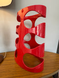 2009 Umbra Wine Rack by Ron Lerner – Red Sculptural Design – Holds 6 Bottles