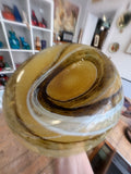 Large Mould-Blown Glass Vase in Swirled Earth Tones – 33.5cm
