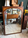 Edwardian Mahogany Mirror, Originally from a Wardrobe Door, c.1900–1920