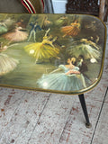 Vintage 1950s Coffee Table with Ballet Dancers Design and Dansette Legs
