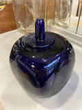 Cobalt Blue Heavy Glass Dice-Shaped Jar with Glass Stopper