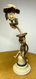 Late 19th Century French Art Nouveau Gilded Cherub Candle Holder – Marble Base