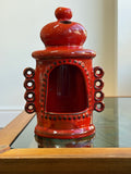 Vintage Pan Keramik Goebel Red Ceramic Tealight Holder, West Germany, 1970s