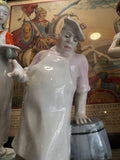 Mid-Century Lomonosov Porcelain Figurine – The Cook and the Cat – c.1960 – 18cm High