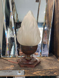 Vintage Art Deco Flame Glass Shade Lamp – Rewired & Ready to Use
