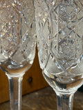 Pair of 1950s Bohemian Crystal Champagne Flutes