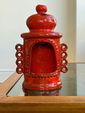 Vintage red ceramic tealight holder by Pan Keramik Goebel, West Germany
