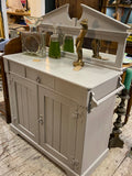 Antique Painted Pine Chiffonier/Washstand with Mirror Tiles