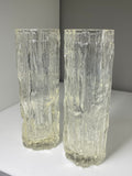 Vintage 1970s Ravenhead “Ravenglass” Bark-Textured Glass Vase – Clear, 16.5cm
