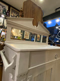 Antique Painted Pine Chiffonier/Washstand with Mirror Tiles