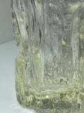Vintage 1970s Ravenhead “Ravenglass” Bark-Textured Glass Vase – Clear, 16.5cm