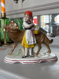 1950s East German Porcelain Figurine – Red Riding Hood and the Wolf – Weiss Kühnert & Co, Grafenthal